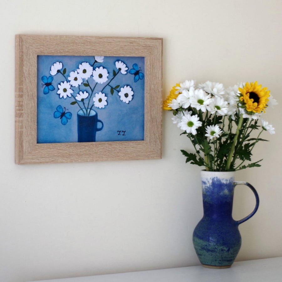 One Off Floral Art Print After Original Daisy Painting