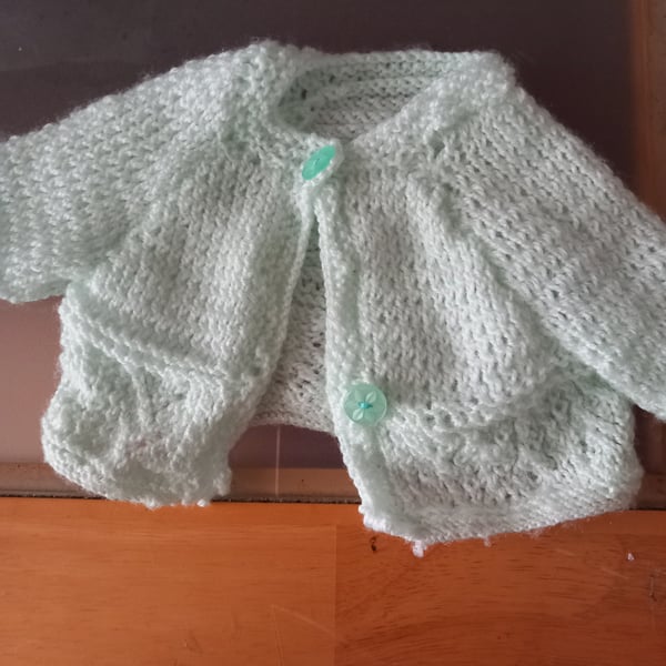 Baby cardigan pre term premature knitwear baby shower new baby gift handknit