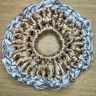 Satin scrunchie in silver and gold