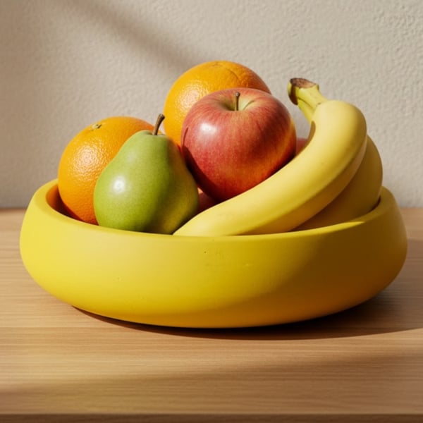 Yellow Handmade Fruit Bowl or Decorative Bowl 