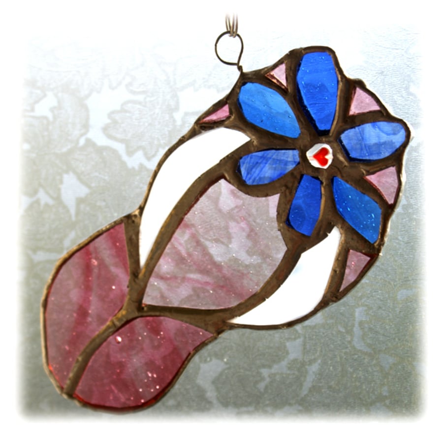 Flipflop Suncatcher Pink Stained Glass Fun whimsical