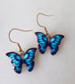 Blue Butterfly Earrings with KC Gold Ear Wires