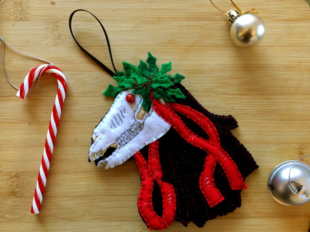 Pen Hood - Penzance Obby Oss - Mari Lwyd - Felt Tree Decoration - This Way