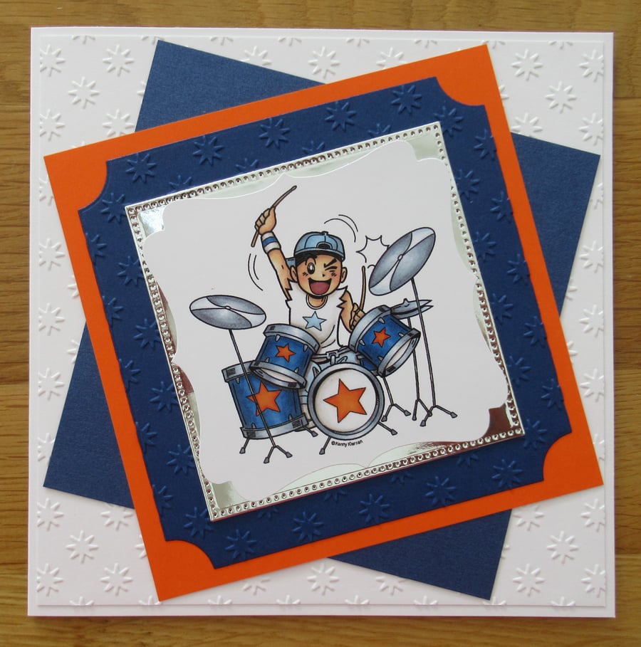7x7" Teenage Drummer - Any Occasion Card