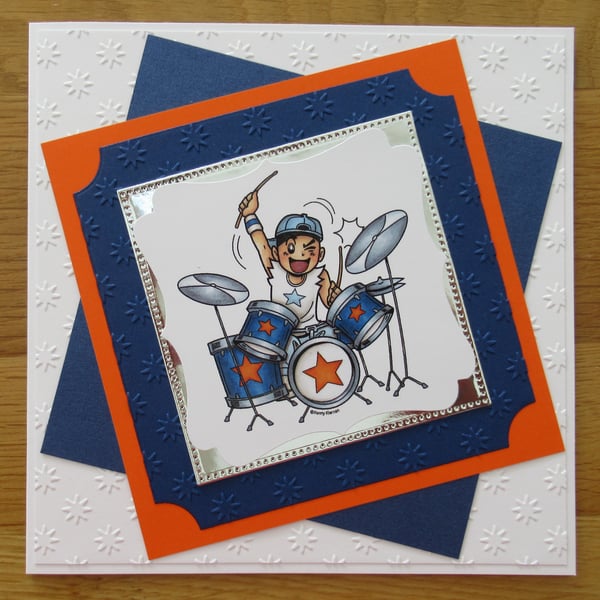 7x7" Teenage Drummer - Any Occasion Card