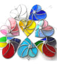 Red Swirl Heart Stained Glass Suncatcher Ruby Wedding  - Image 9