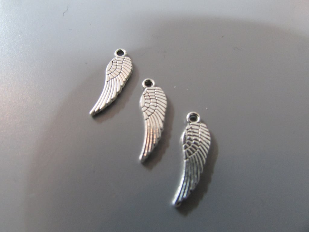 Silver Wings Tibetan Jewellery Charm x 3