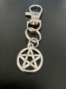 pentagram keyring bag charm zip puller swivel clip on key chain lanyard