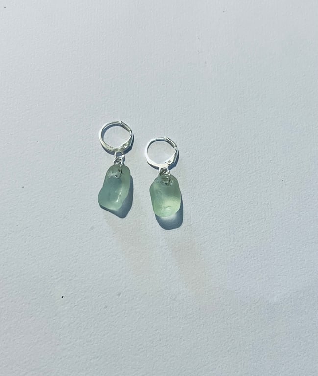 Turquoise sea glass earrings
