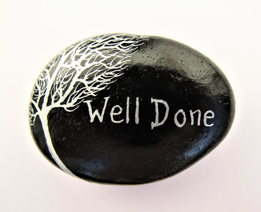 Well Done Gift, Painted Rock, Congratulations Gift, Stone Art, Exam Pass Gift