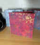 Steampunk Gelli Printed Art Greeting Cards Set One Off Cogs - Image 3