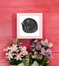 Sleeping Cat Lino Print - Original Hand Carved Print - Black & White Linocut