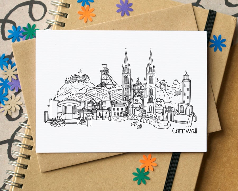 Cornwall Skyline Greetings Card