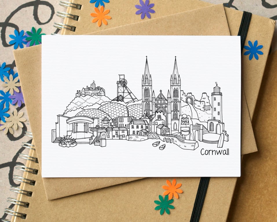 Cornwall Skyline Greetings Card