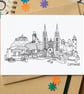 Cornwall Skyline Greetings Card - Image 1