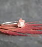 Sterling silver and copper botanical ring, dainty flower ring - Image 6