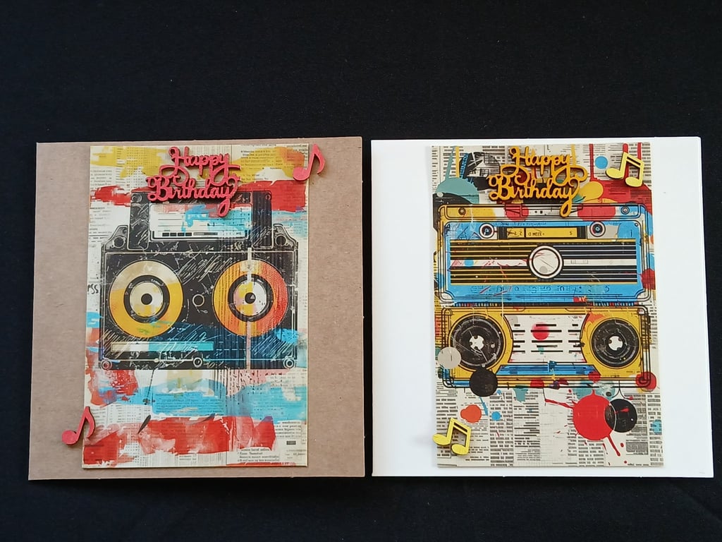 Pack of 2 retro birthday cards