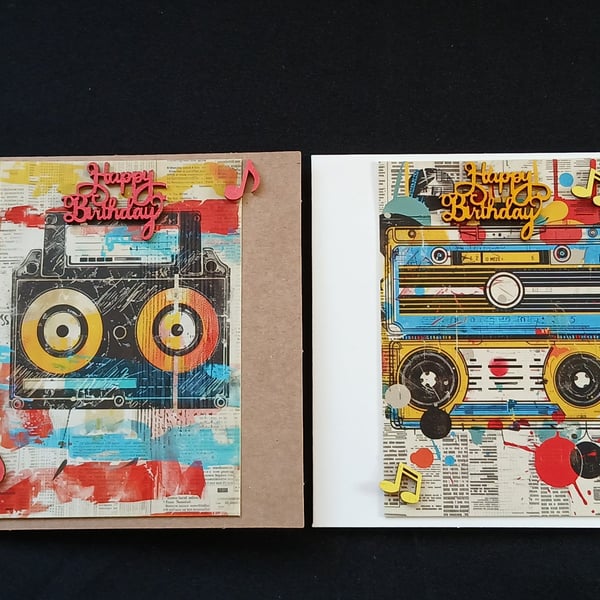 Pack of 2 retro birthday cards
