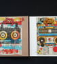 Pack of 2 retro birthday cards
