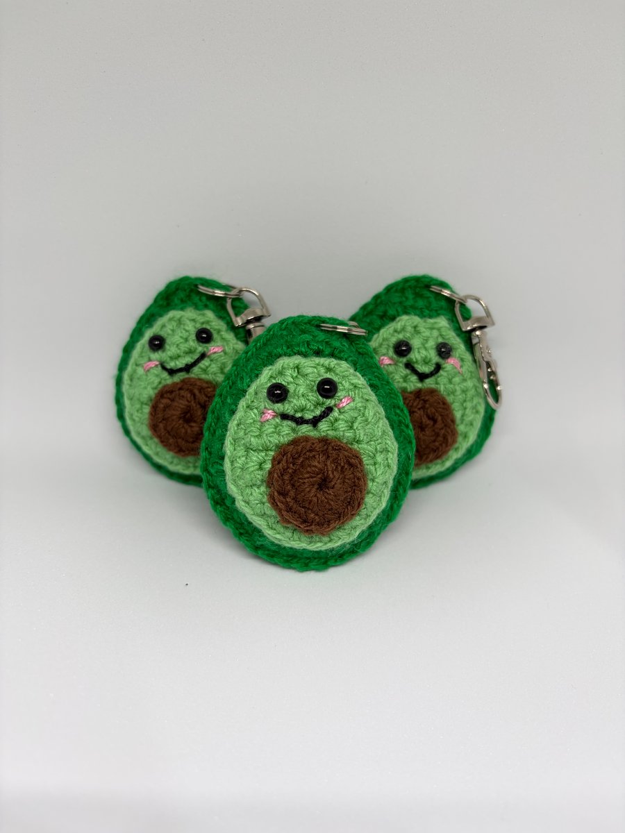 Handmade Crochet Avocado Keychain
