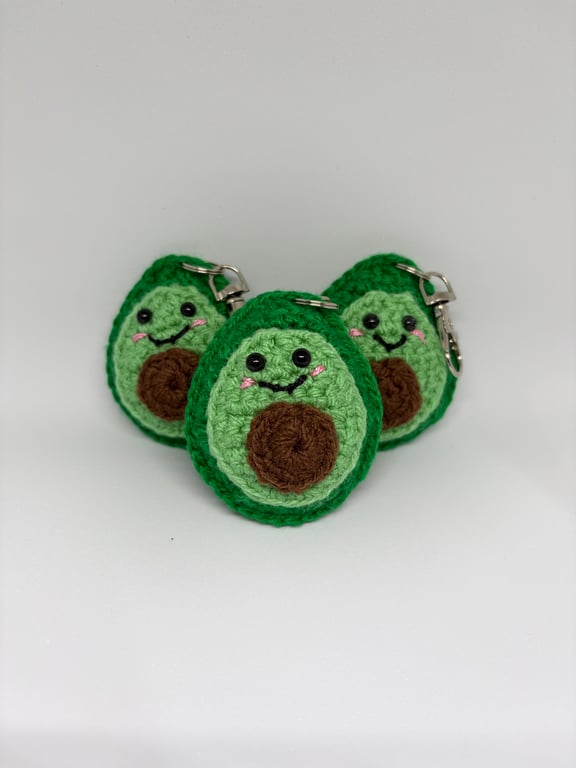 Handmade Crochet Avocado Keychain