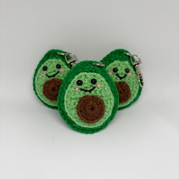 Handmade Crochet Avocado Keychain