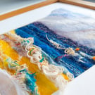 Wet felted, coastal landscape, of a stormy day, original, fibre art painting 2