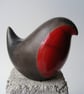 Raku fired robin (E) - Image 3