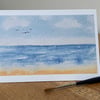 Seaside blank greeting card, seascape, original art.