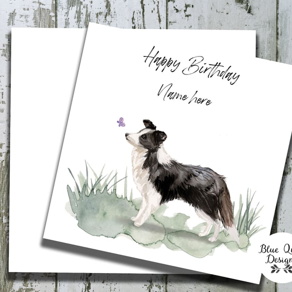Personalised Birthday Card  Border Collie