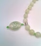Olive Jade and Crystal Necklace with Hollow Glass Pendant Bracelet and Earrings  - Image 9