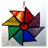 Rainbow Wheel Suncatcher Stained Glass 