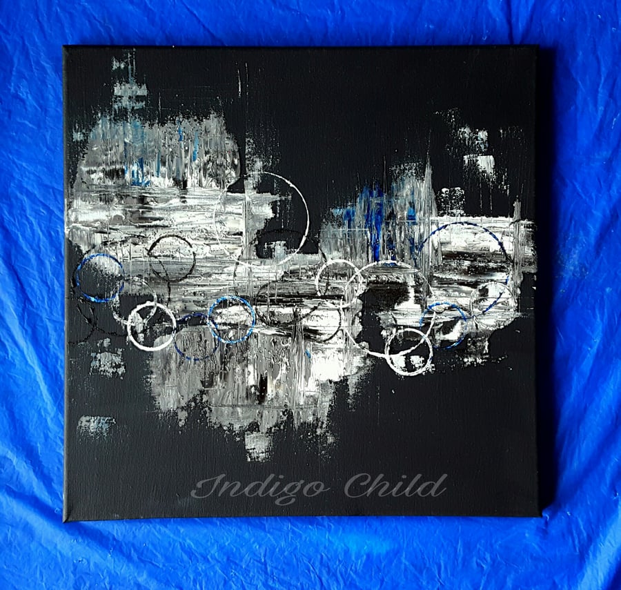Art Painting Grey-Black Abstract Painting