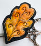 Embroidered oak leaf brooch pin of badge.  - Image 2