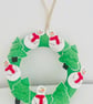 Christmas felt wreath - snowmen and trees - Image 5