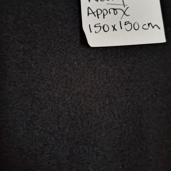 Professional Grade Black Wool Felt Fabric, 285 gsm, 1.5m Wide,