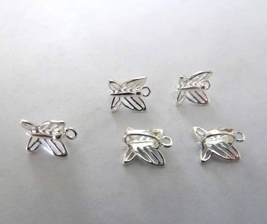 HALF PRICE silver plated butterfly pinch bails