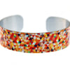Cuff bracelet, orange geometric jewellery, aluminium cuff bracelet - C12