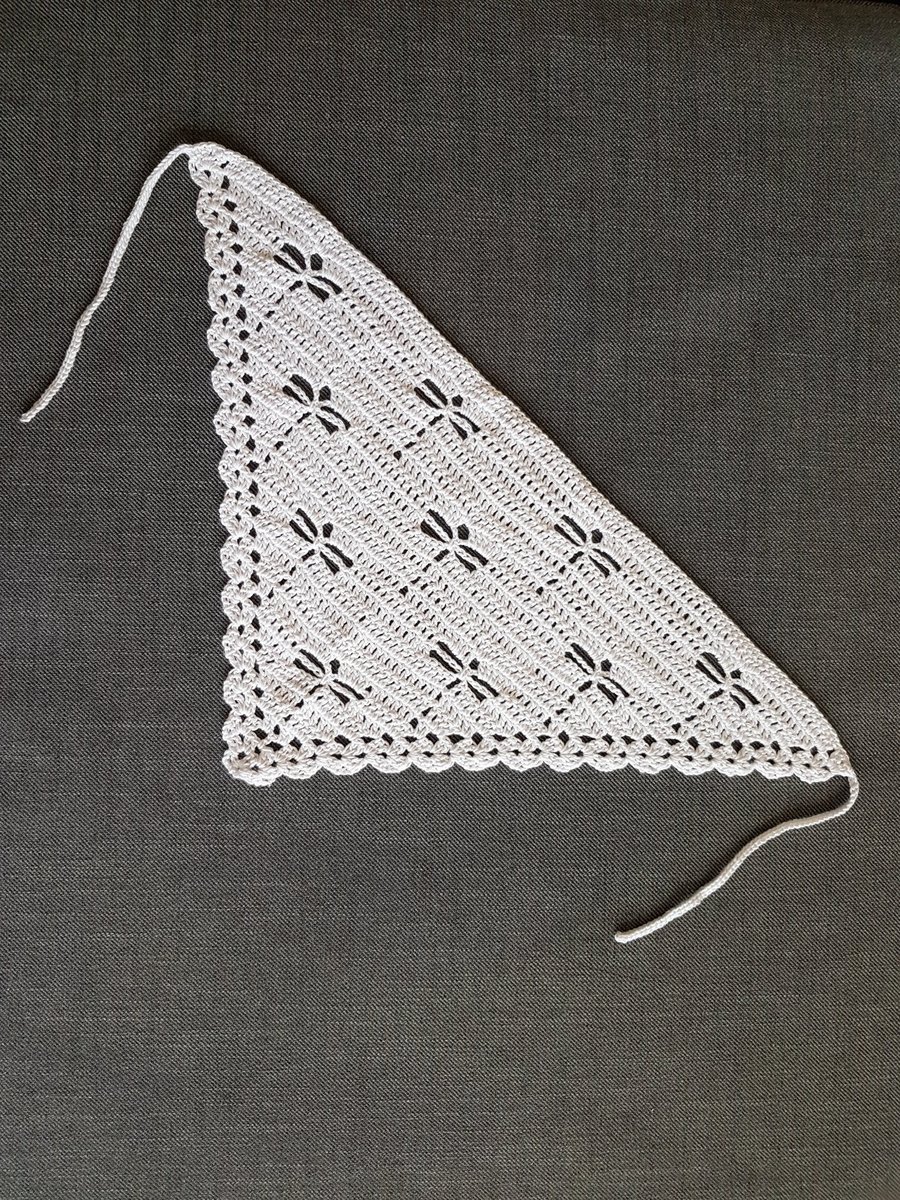 Bandana Head Scarf in Dragonfly Design, Cotton, White
