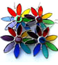 Rainbow Daisy Suncatcher Stained Glass Flower Dichroic Nugget - Image 1