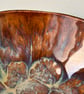 Handmade ceramic bowl, shallow brown stoneware bowl - Image 7
