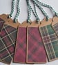 Pack of 6 Simple Tartan Patterns Christmas Gift Tags