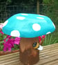 Bee on Blue Toadstool - Image 1