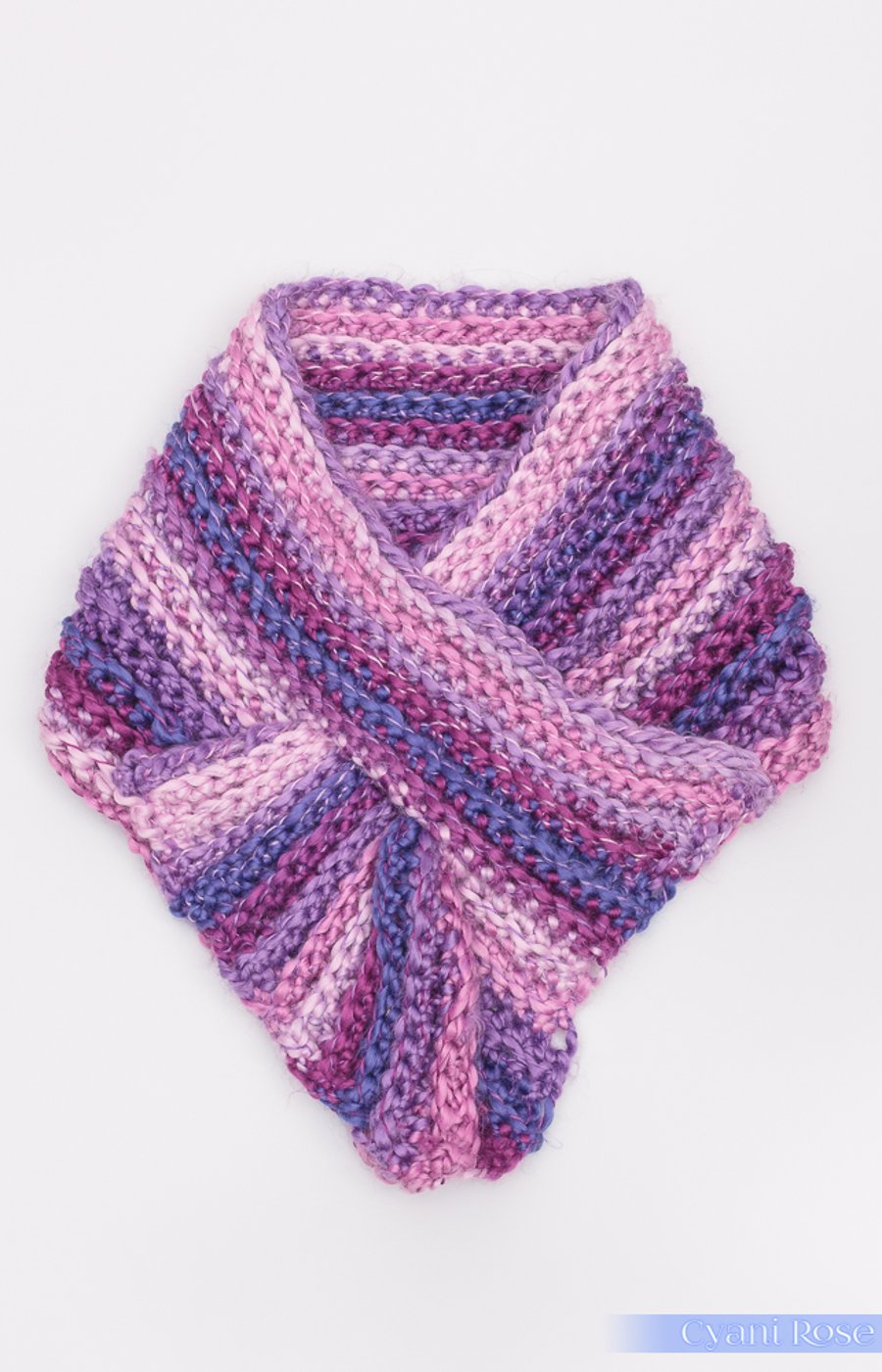 Cowl Snood Neckwarmer crochet vegan snuggy warm unique lilacs 