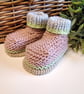 SZLE Baby Girl's Hand Knitted Booties 3-6 months size  - Image 2
