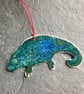 Porcelain chameleon Christmas decoration blue green The Porcelain Menagerie - Image 2