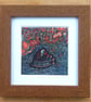 Sleeping Woman, 12 x 12 cm floral print