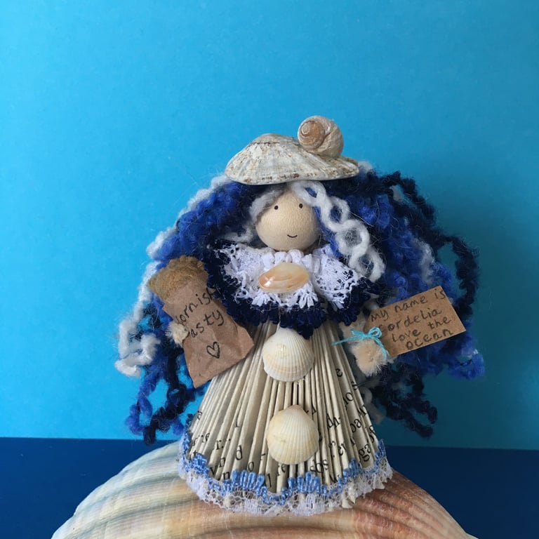 Seaside Fairy Doll Decoration, Sea Shells, Beach Themed Decoration