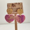 Mermaid Abstract pattern heart dangle earrings 