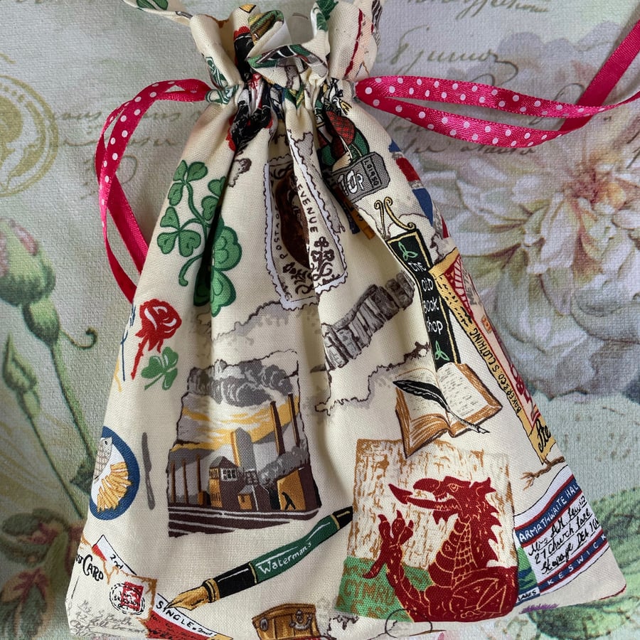 SALE UK LandmarksFabric Gift Bag PB7 Folksy